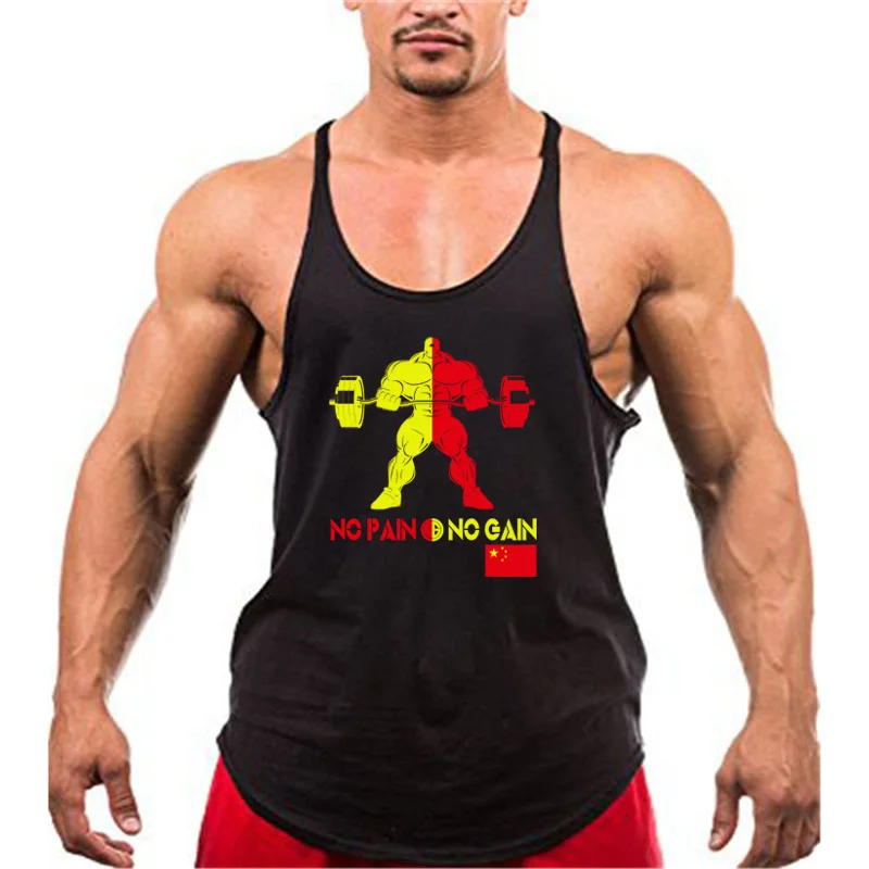 

Muscleguys Brand Hulk gyms tank top bodybuilding stringer singlet men no pain no gain fitness clothing Y back sleeveless shirt