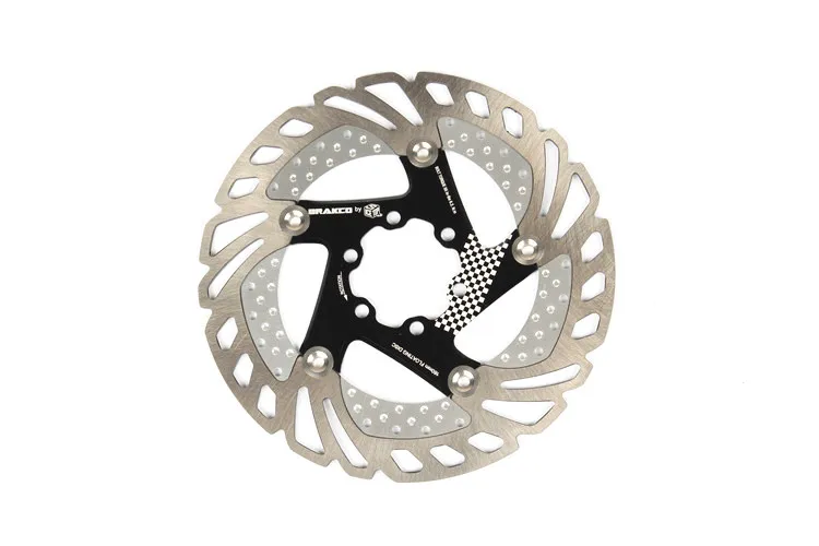 BRAKCO Mtb/велосипед DH тормозные диски 160/180/203 мм быстрого охлаждения плавающий диск тормозного ротора велосипед аксессуар - Цвет: Black 180 mm