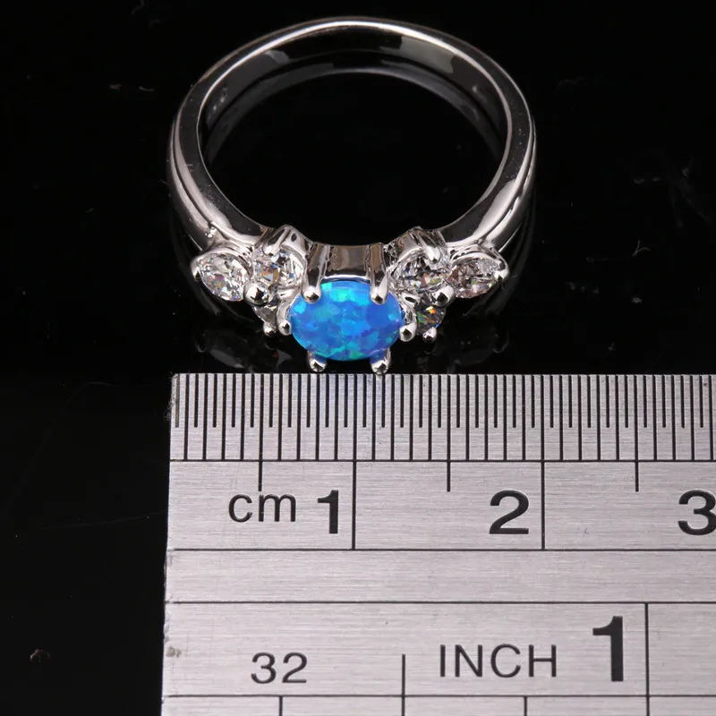 Голубой огненный опал и серебряное покрытие серебряные ювелирные изделия для