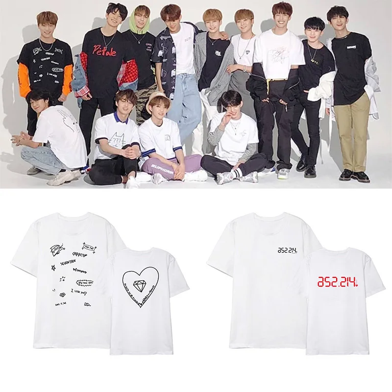 Футболка с коротким рукавом K pop SEVENTEEN футболка периферийным участком на 3