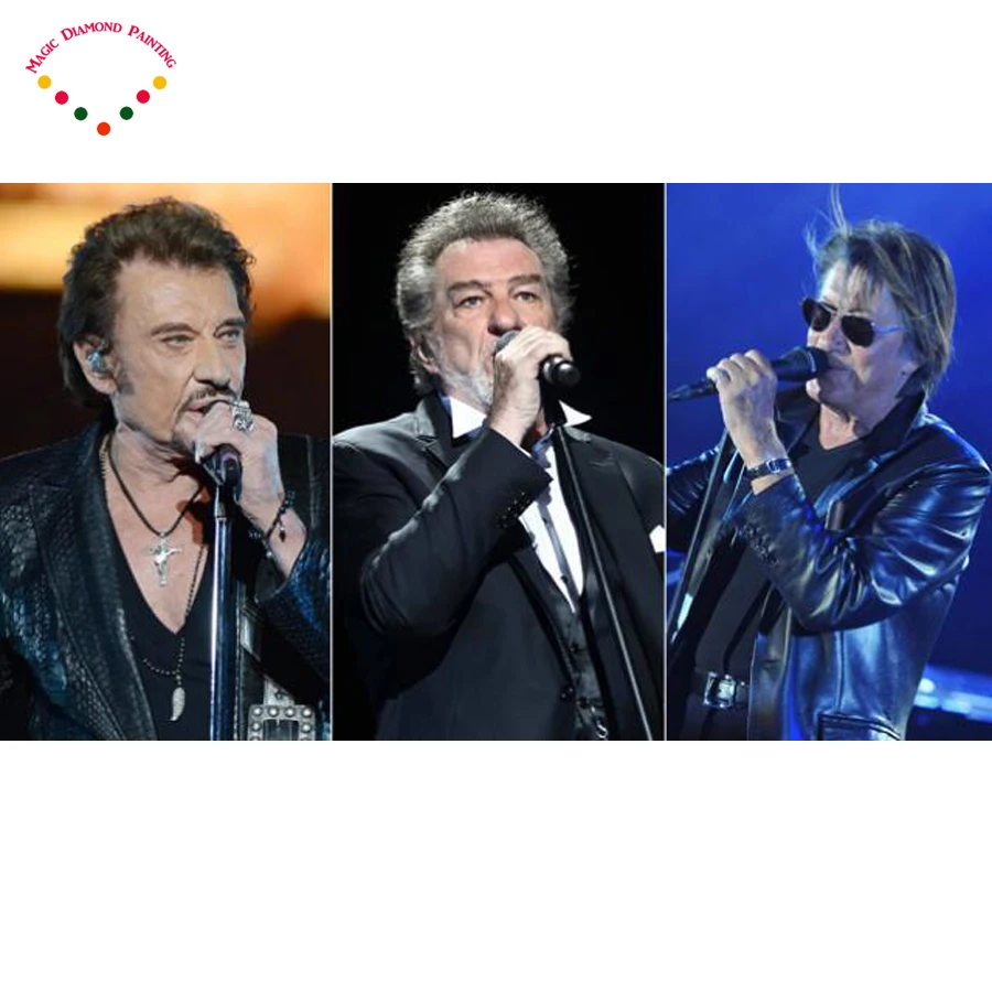 

3 шт. 5D суперзвезда певец Джонни Холлидей алмазов картина со стразами; Туфли с кристаллами и вышивкой; Туфли «сделай сам» с украшением в виде ...