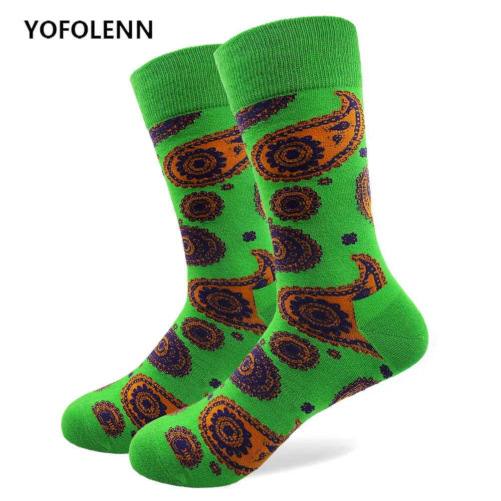 Носки из чесаного хлопка с узором пейсли 1 пара|colorful socks|quality sockssocks pattern |