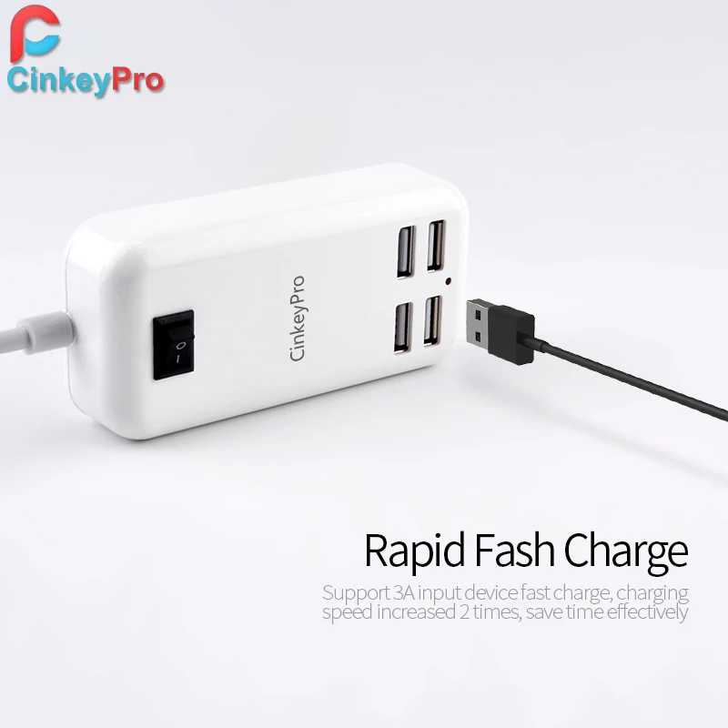 Cinkeypro ЕС Plug 4 порта несколько зарядное устройство USB 15 Вт 3A Smart адаптер мобильного
