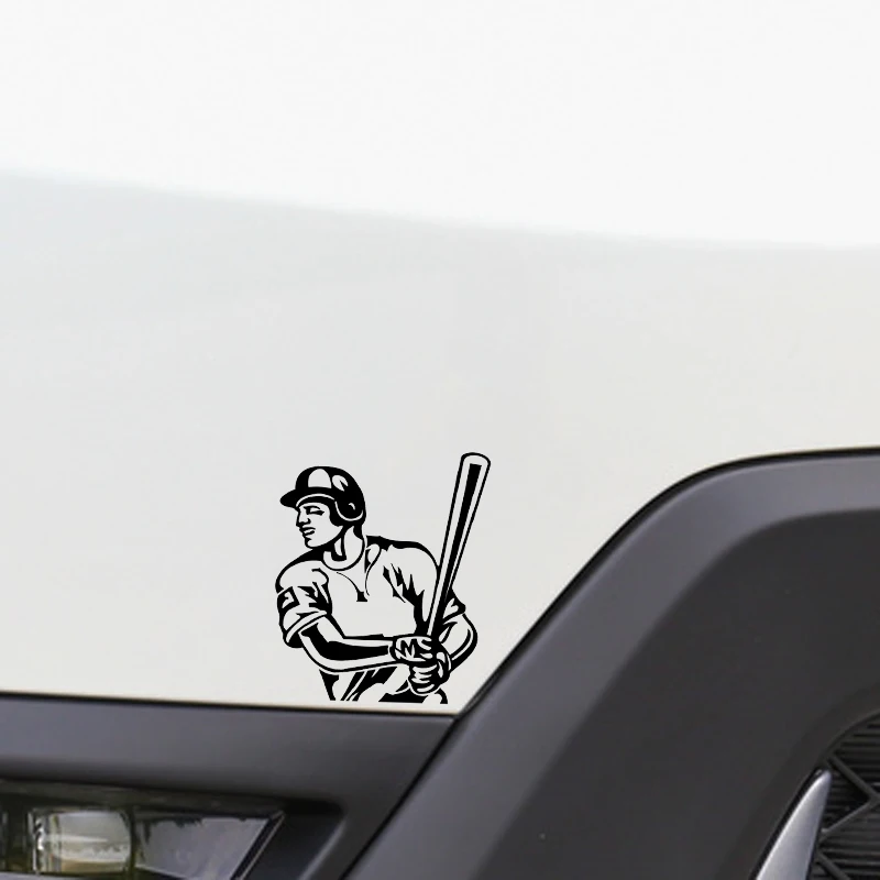

QYPF 11*13.1CM Baseball Player Decor Car Reflective Stickers High Quality Vinyl Silhouette C16-0616