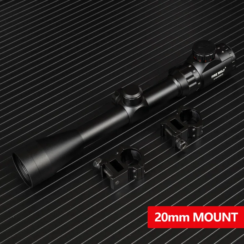 3-9x40 EG прицел охотничий прицел лук Крест Красный Зеленый Открытый Сетка прицел оптика Снайпер Тактический Воздушный пистолет прицел оружие прицел - Цвет: 20mm