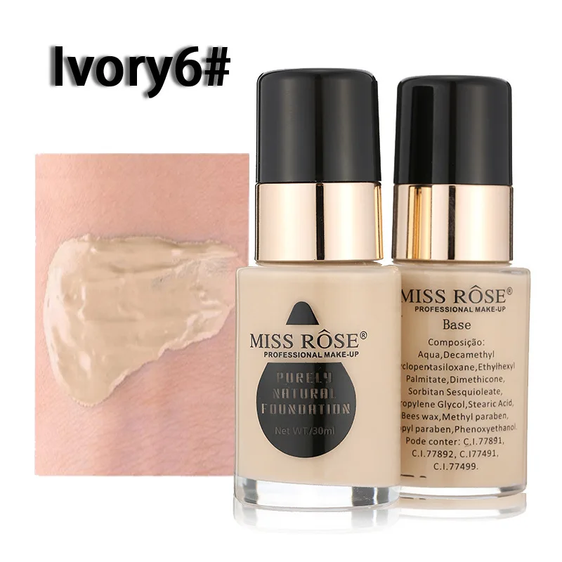 MISS ROSE 30MLGlass Bottle Foundation Repair Nourishing Concealer Foundation