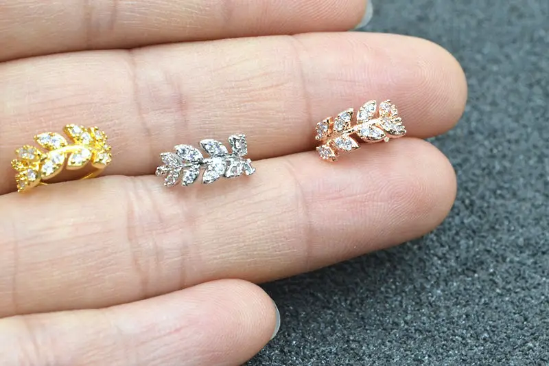 30 шт. украшения для тела Пирсинг Shine Leaf CZ Спиральные серьги Daith серьга в Козелок Нос Обруч перегородки кольцо изгиб Shine 18 г X 8 мм
