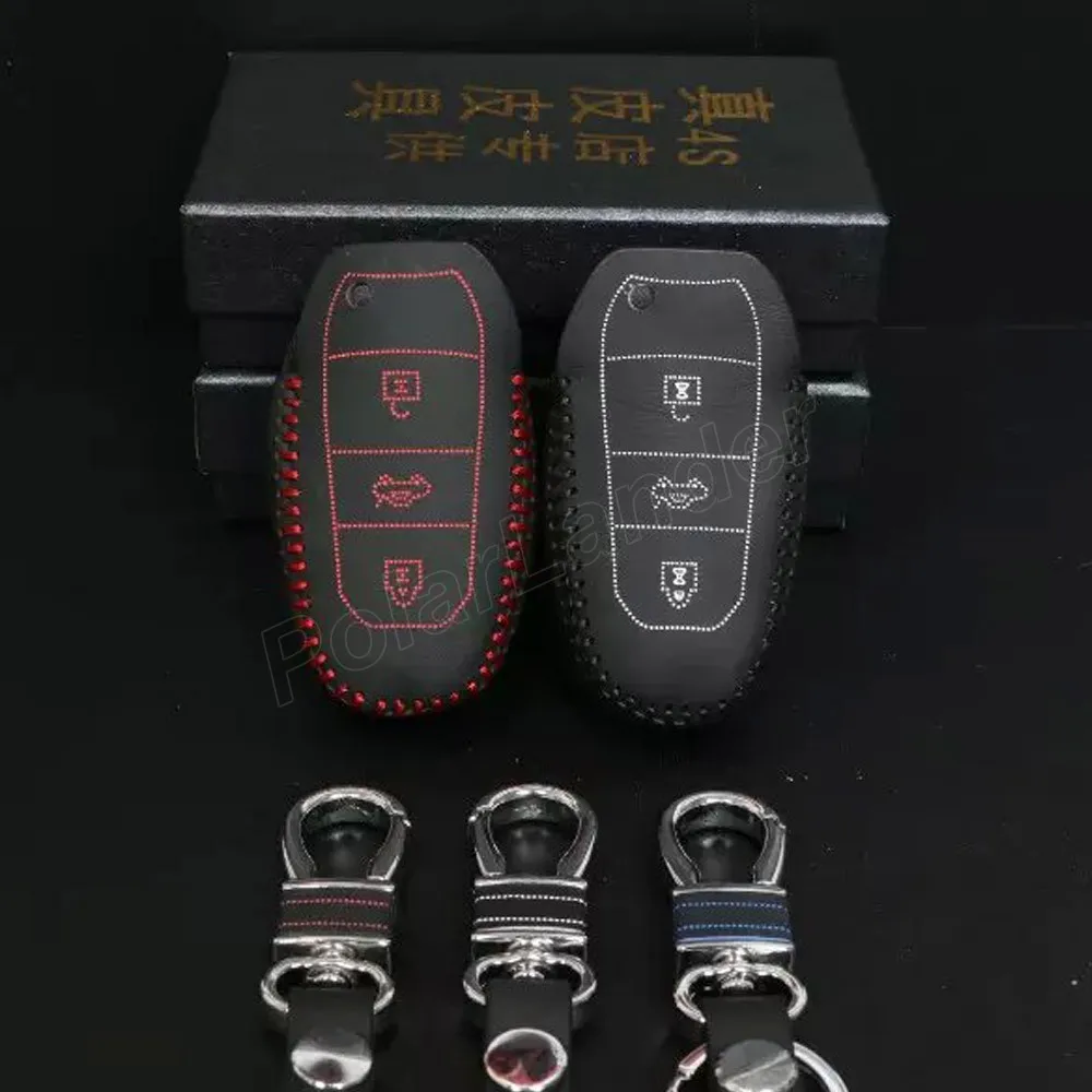 

Only Red Hand sewing DIY car styling Car key cover car key case Genuine leather fit for CITROEN C4L DS5 DS5LS