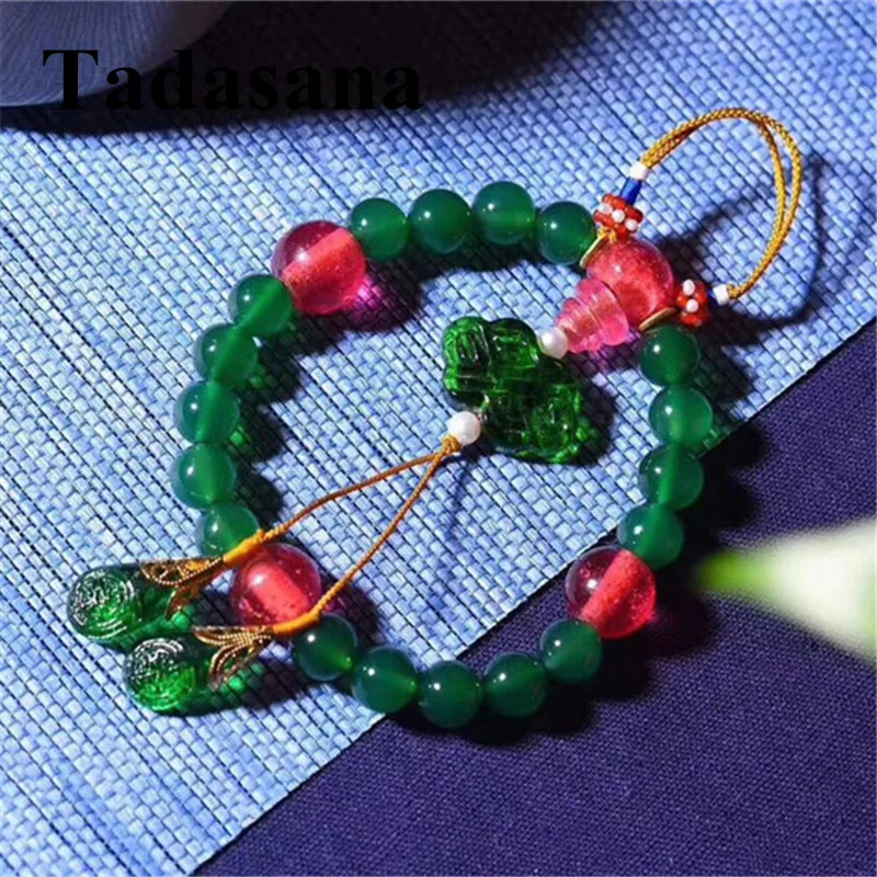 

Браслет ручной работы с Буддой для женщин, браслеты дружбы, бусины из натурального камня, молитвенные зеленые Агаты, подарок для любимой жен...