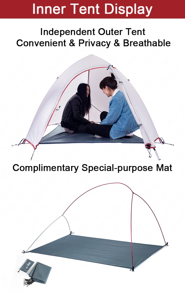 Naturehike Upgrade CloudUp3 палатка 20D силиконовый Двухслойный 3 человек Сверхлегкий портативный алюминиевый полюс кемпинговая палатка NH18T030-T