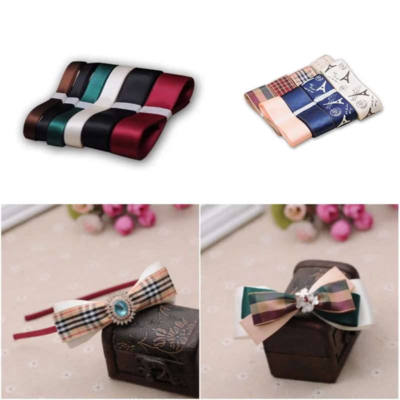 1 meter College style Mix Ribbon 24 color set Bow hairbow Clothing Decorative Handmade Patchwork DIY Hometexile Sewing | Дом и сад
