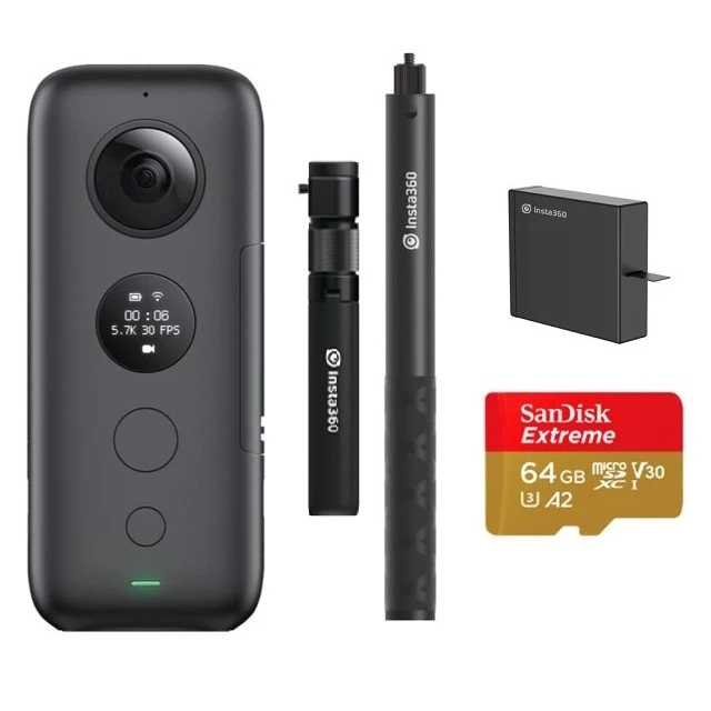 Bundle 4 Insta360 ONE X Экшн-камера 5,7 K видео 18MP фото VR Водонепроницаемая Insta 360 ONEX Мини спортивная камера для iPhone Android - Цвет: Bundle 4