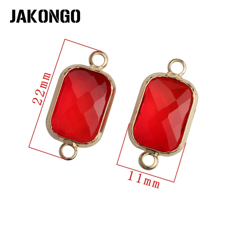 JAKONGO прямоугольные прозрачные стеклянные коннекторы золотого цвета для