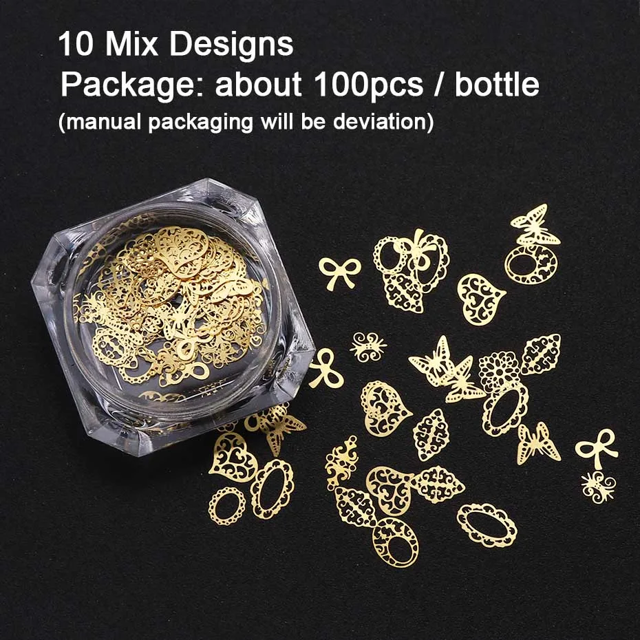 1 коробка для ногтей блестящие золотые металлические хлопья 3D ультратонкие