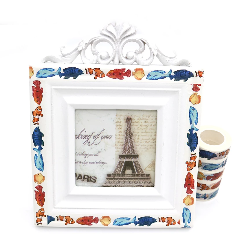 1 шт. креативная Васи лента с морской рыбой Клейкая Бумажная школьные и офисные