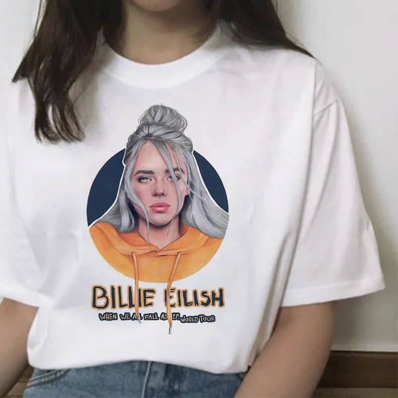 7242 Billie eilish Футболка женская хип-хоп топы Новая забавная модная футболка harajuku ulzzang 90s гранж уличная футболка Повседневная Женская - Цвет: 7242