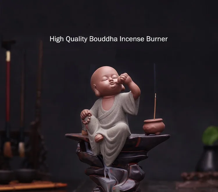 PINNY Высокое качество большой Bouddha керамическая курильница ручной работы обратного потока и держатель для ароматических палочек украшение дома курильница