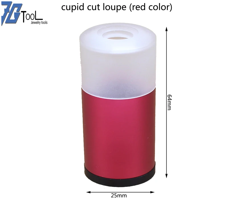 red 1pc Драгоценных камней Лупа ювелирные изделия сердца, стрелы область, алмаз просмотра, лупа Кристалл лупа, ювелирные изделия тестирование инструмент - Цвет: red 1pc