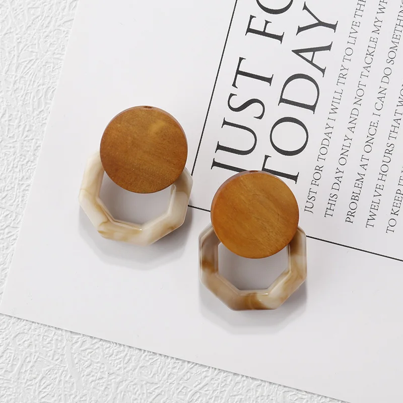 Beige Resin AENSOA, несколько, 27 стилей, Корея, ручная работа, деревянное соломенное плетение, Ротанговые, лоза, коса, висячие серьги, новая мода, геометрические длинные сережки - Окраска металла: Beige Resin