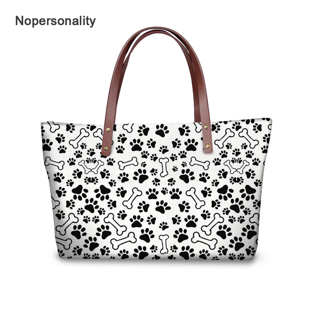 Модная женская сумка Nopersonality с принтом в виде лап собаки Вместительная пляжная