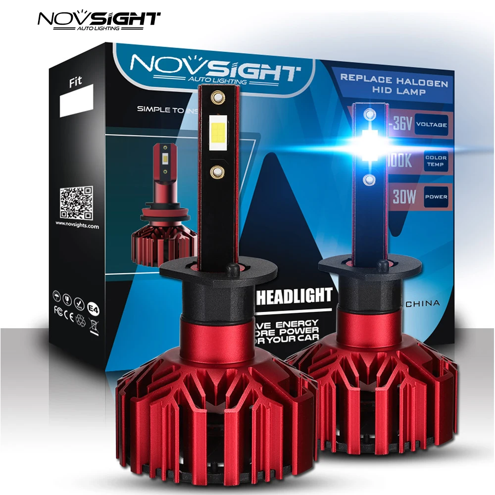 NOVSIGHT супер яркие H1 LED H11 H7 H4 HB4 9005 9006 автомобильные лампы для фар машины 60 Вт 10лм