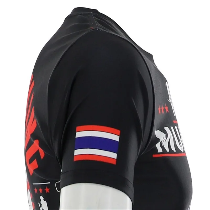 Бойцовский король Муай Тай мужские футболки облегающие дышащие с коротким