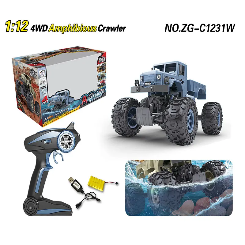 RC гусеничный внедорожный восхождение автомобиля ZG C1231W 1:12 4WD автомобиль амфибия 2