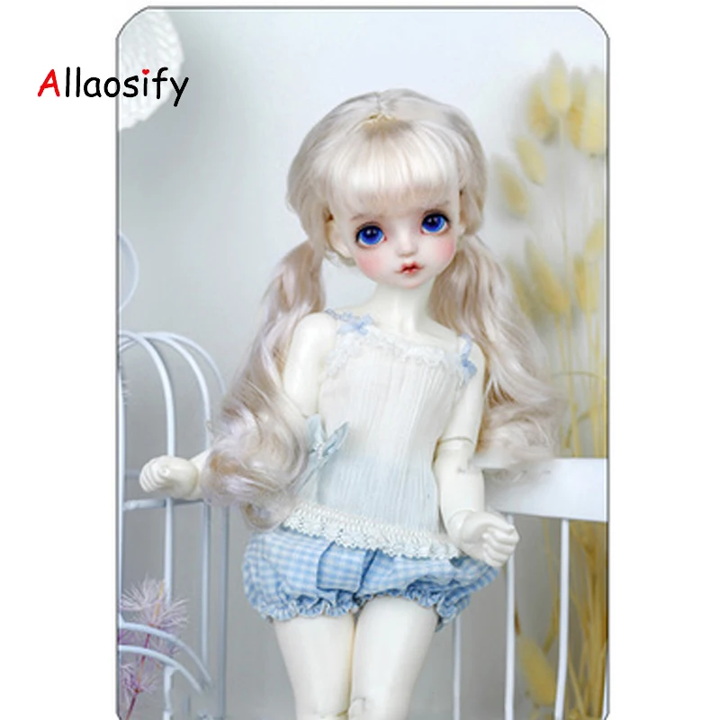 Allaosify прекрасный кудрявый кукольный парик 1/4 1/3 1/6 BJD парики аксессуары для куклы Коллекция кукол из смолы кукольные парики с двумя хвостиками
