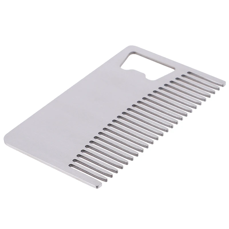 

1pc Stainless Steel Men's Shaving Anti-static With Bottle Opener Beard/Hair Styling Tool Portable Male Beard Comb