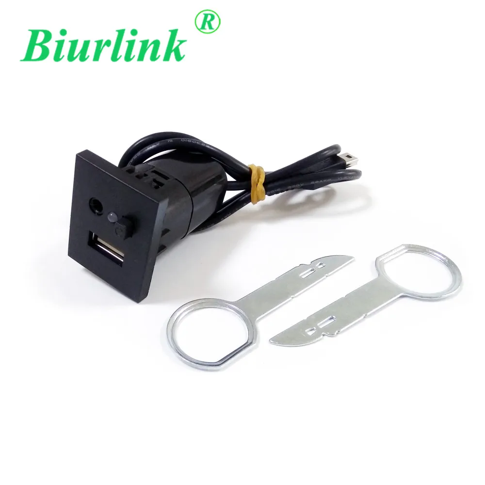 Biurlink 2 в 1 AUX USB Слот Кнопка Переключатель с автомобиля снятие магнитолы ключ инструменты для Ford Focus(не подходит для SONY 6000 CD