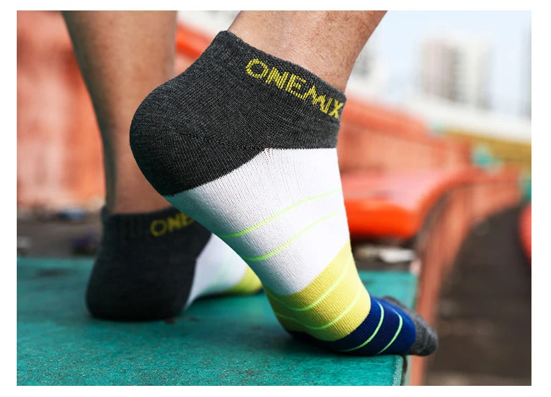 ONEMIX мужские носки для бега, спортивные носки из чистого хлопка, 7 пар/лот, 7 дней носки для улицы, мужские носки, в случайном цвете