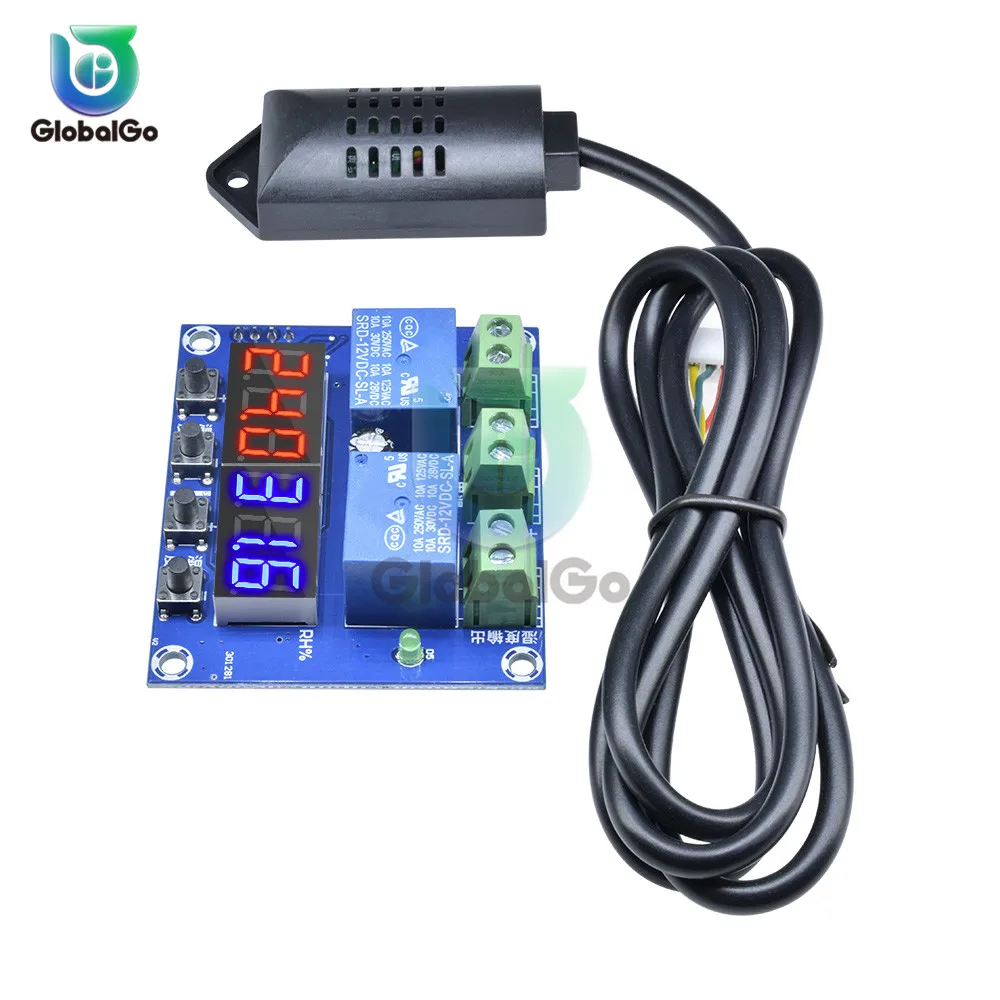 DC 12 V цифровой дисплей двойной выход Термостат светодиодный регулятор влажности