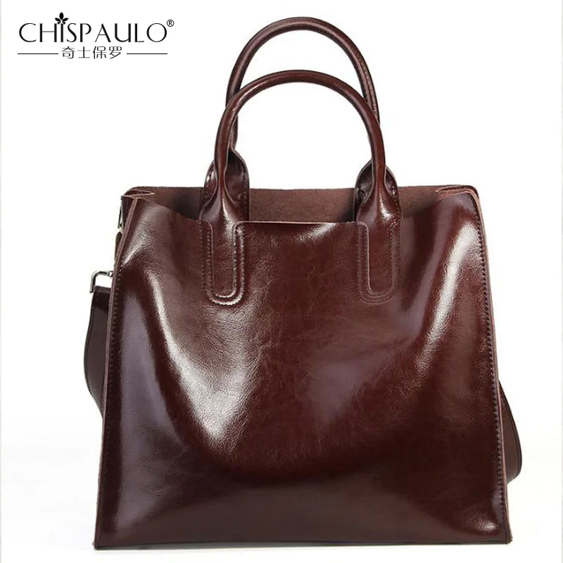 Сумка женская из вощеной кожи с карманами на плечо | Багаж и сумки