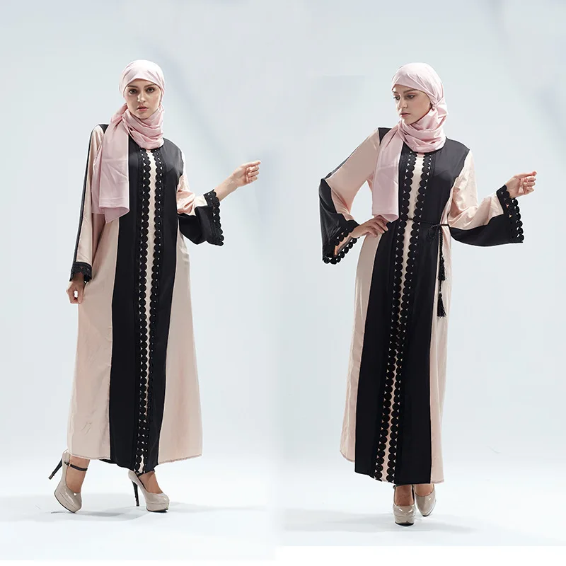 Повседневное Макси-Платье открытый кардиган абайя кружевное льняное