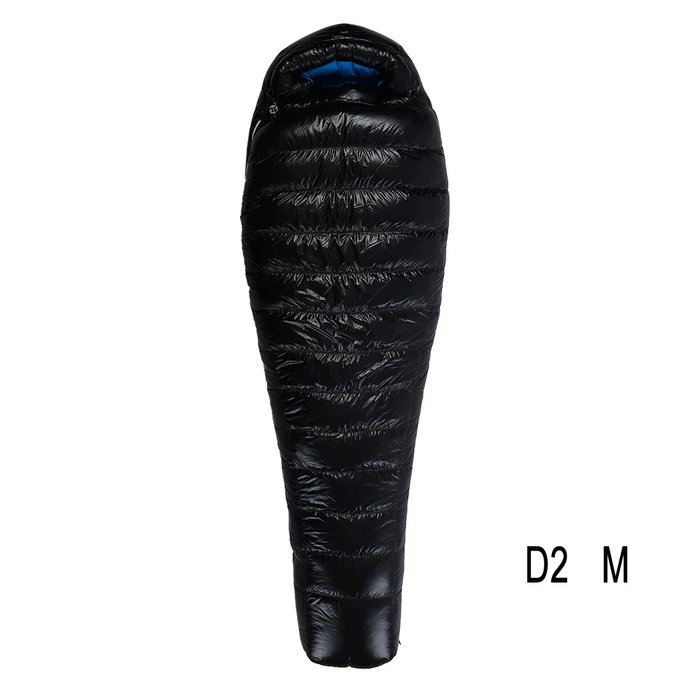D2 M black Мумия спальный мешок Сверхлегкий альпинизмом спальный мешок для всех сезонов походов и кемпинга на открытом воздухе Мумия мешок W/компрессионный мешок - Цвет: D2 M black
