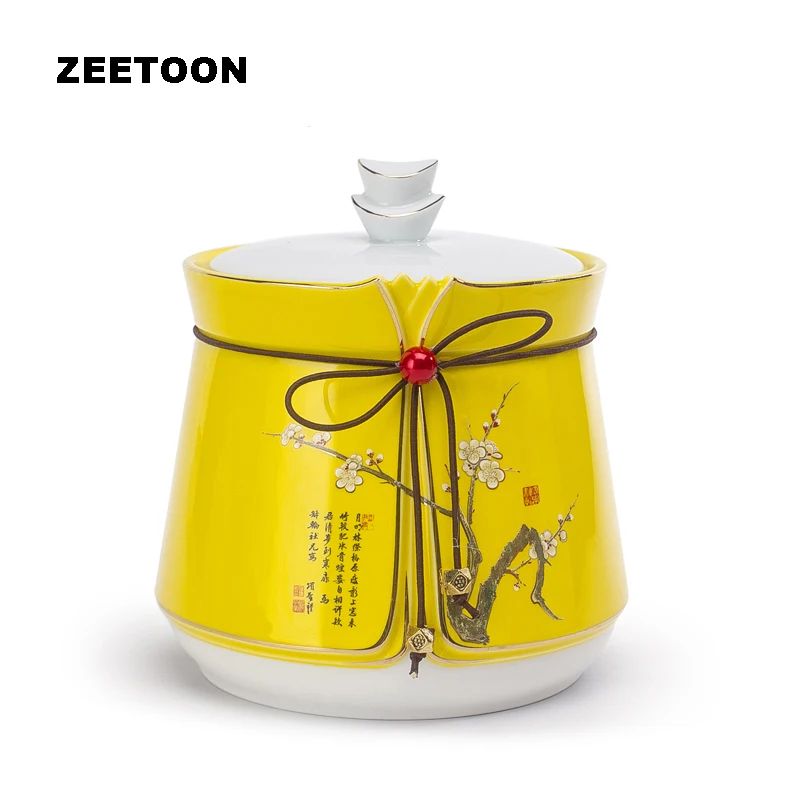 Керамические банки для чая с бантом и сливой орехов кофейная стандартная банка