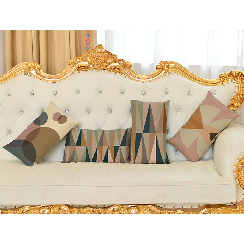 Подушки с геометрическим узором на талию подушка из хлопка и льна 30x50 см