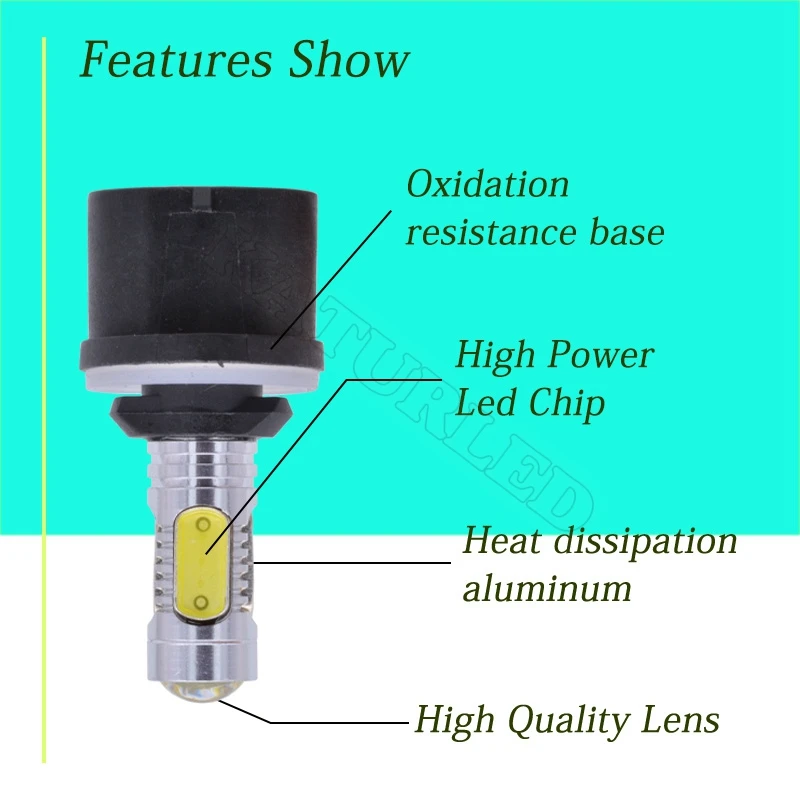 H27 Автомобильные фары 5 COB LED 7 Вт 6500 К белые Противотуманные H27W/1 880 светодиодные