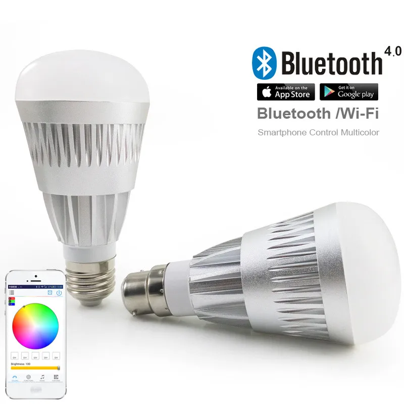 E27 10W RGBW led bulb Bluetooth Wireless Changable Color remote 4.0 smart dimmable lighting light for IOS Android | Освещение