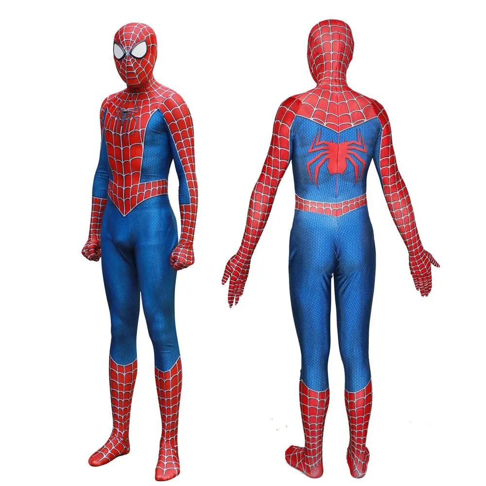 Для взрослых и детей, костюм Человека-паука 3 Raimi Spiderman, Супергерой zentai, боди, костюм, Комбинезоны