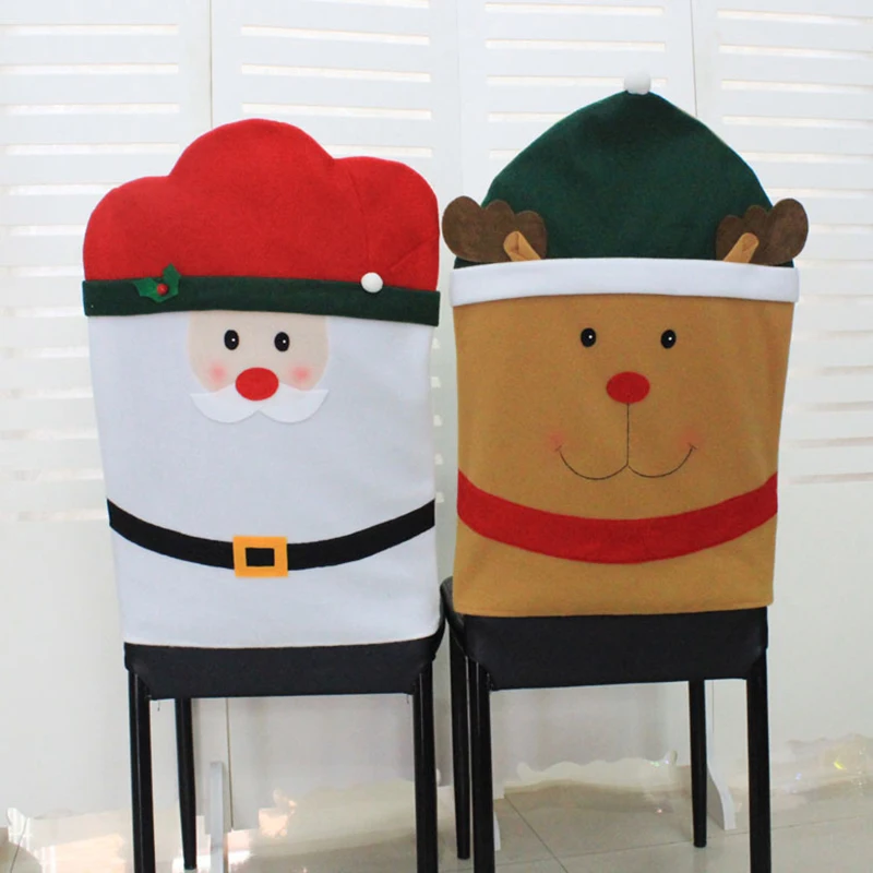 1 Шт./компл. Рождество Крышка Стула Обычные Шляпы Стул Покрытия Санта Симпатичные