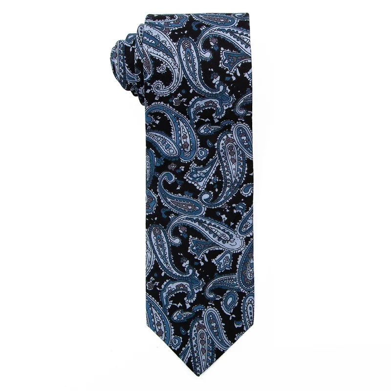PCT-028 Cotton Tie Портной Смит 7,5 см с принтом Пейсли Цветочный Хлопок Галстуки Мода дизайнер Красочные Пейсли цветок галстуки галстук для мужчин свадьба - Цвет: PCT-028 Cotton Tie