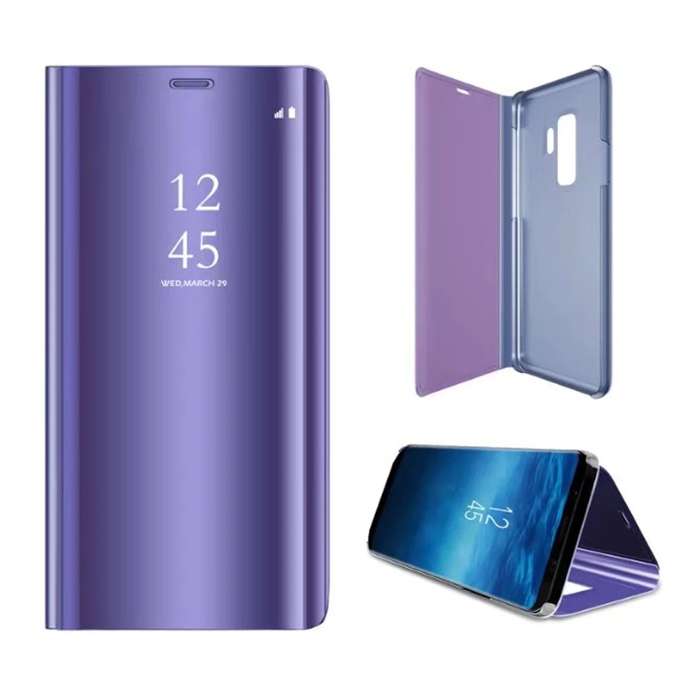 

S9+ Smart Flip Stand Mirror Case For Samsung Galaxy S9 S 9 Case Clear View PU Leather Cover For Samsung Galaxy S9 Plus S9+ Case