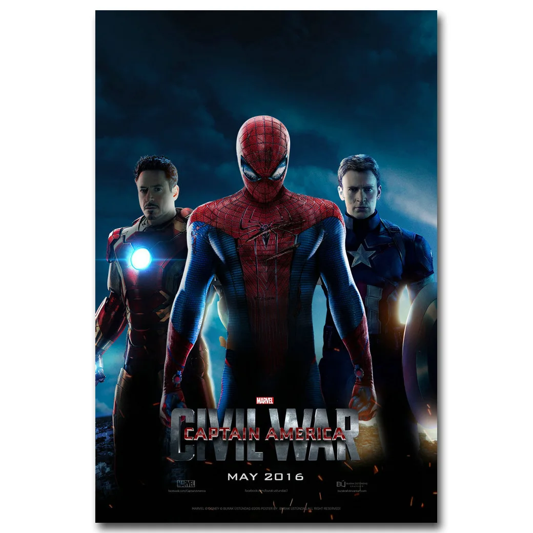 Капитан Америка 3 художественный плакат из шелковой ткани с принтом 13x20 24x36 дюймов