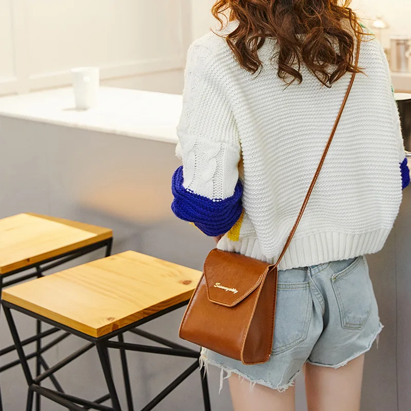 2018 Корейская версия простой женской сумки через плечо сумка ретро досуг масло