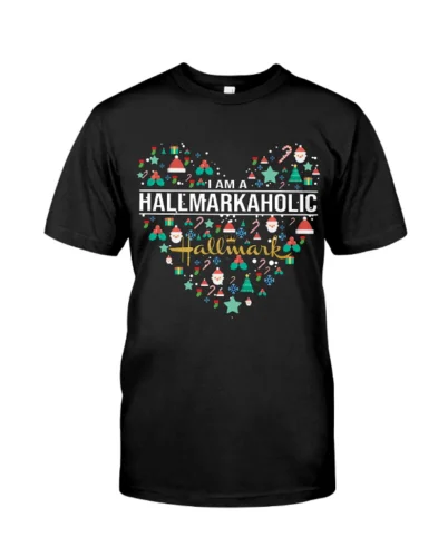 Футболка I'm A Hallmarkaholic Рождественская черная Хлопковая мужская футболка крутая