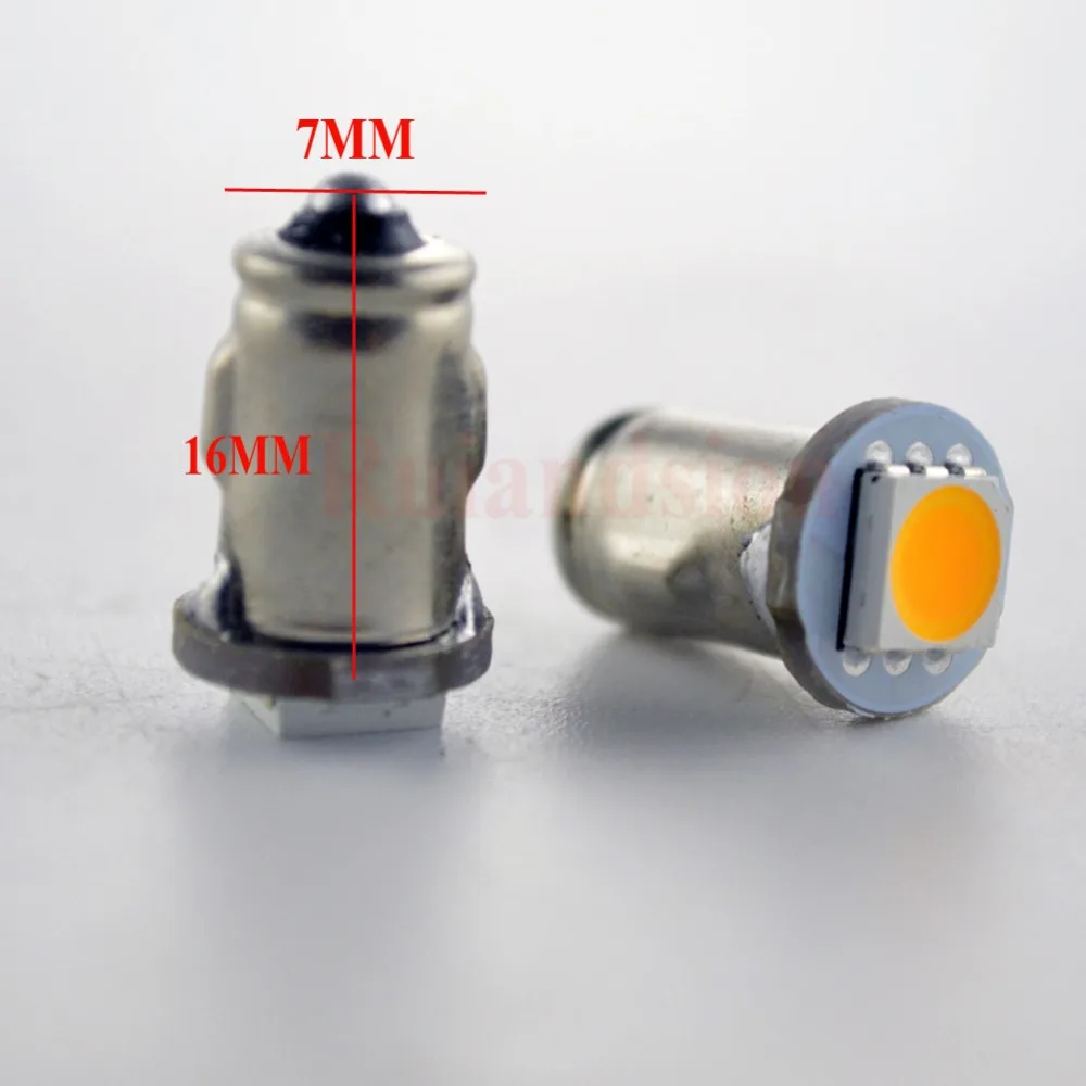 200 шт Янтарный/желтый 12 В 5050SMD BA7S Светодиодная лампа для приборной панели сменная
