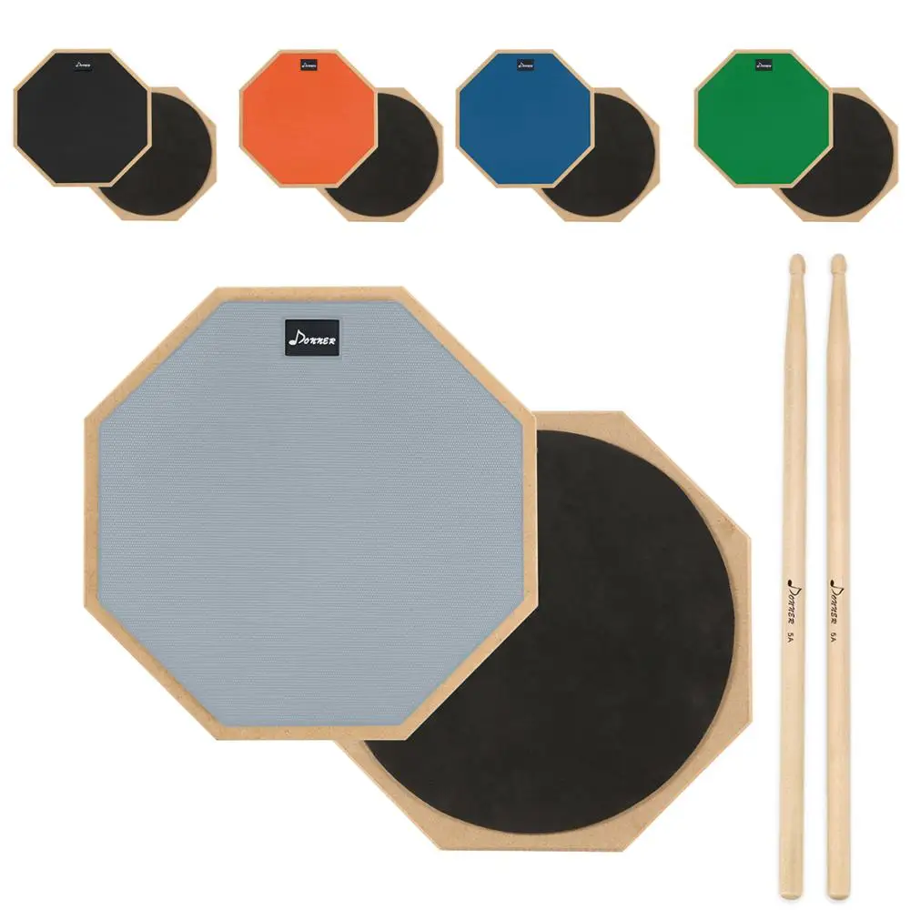 Donner 8 дюймов барабанные тренировочные накладки резиновые деревянные барабаны