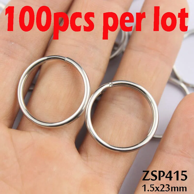 1.5x23mm 100pcs 9 мм-32 мм guang quan нержавеющая сталь двойная петля прыгающее кольцо маленький брелок ювелирные аксессуары части 100-500 шт - Цвет: 1.5x23mm 100pcs