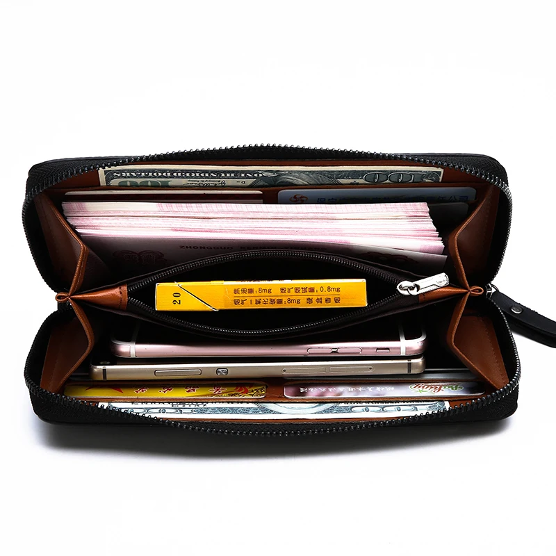 fashion men long wallet leather clutch bag male wallets crocodile pattern men zipper purse credit card holder phone bag purse free global shipping